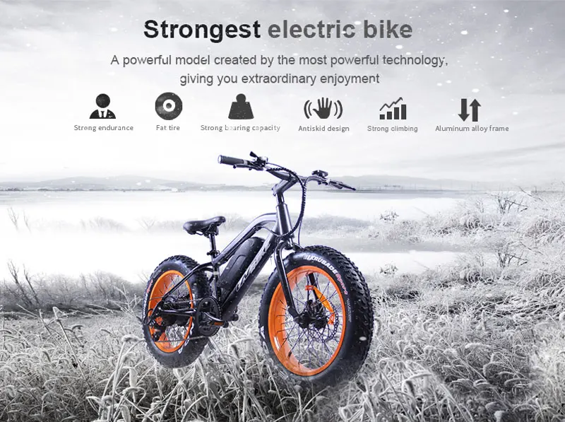 Top EZBIKE 26inch Snow Electric Mountain Bicycle Lithium Battery 500w Motor Fat Ebike 4.0 Tires High Speed Brushless Electric Bike 9