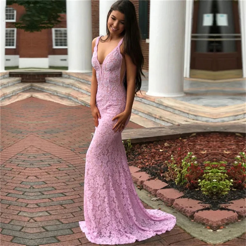 Sexy Spaghetti Strips Mermaid Lace Prom Dresses Sleeveless Backless Slim Fishtail Women Evening Party Gowns Custom Made Formal
Sexy Spaghetti Strips Mermaid Lace Prom Dresses Sleeveless Backless Slim Fishtail Women Evening Party Gowns Custom Made Formal