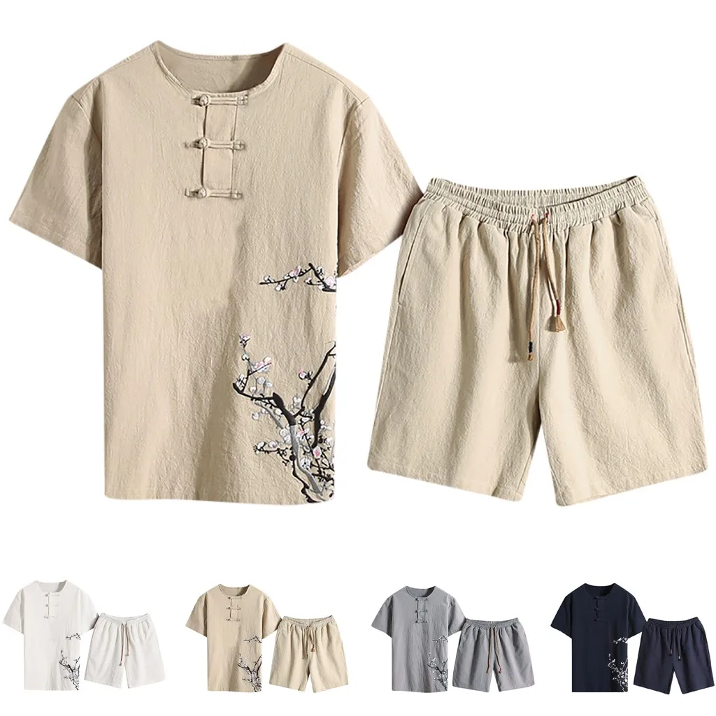 Summer Fashion Men's Cotton And Linen Short Sleeve Shorts Set Suit Tracksuit Summer Clothes Casual Cotton Design Fashion
Summer Fashion Men's Cotton And Linen Short Sleeve Shorts Set Suit Tracksuit Summer Clothes Casual Cotton Design Fashion