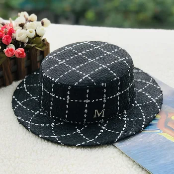 Wool Jazz Fedoras Women Flat Black Plaid Woolen Short Brim Fedora Cap White Plaid Panama Flat Top Hat For Women Chapeu Feminino
Wool Jazz Fedoras Women Flat Black Plaid Woolen Short Brim Fedora Cap White Plaid Panama Flat Top Hat For Women Chapeu Feminino