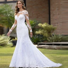White Mermaid Wedding Dresses Sexy Illusion Bride Gowns Court Train Backless Vestidos De Novia Lace Appliques Robe De Mariée
White Mermaid Wedding Dresses Sexy Illusion Bride Gowns Court Train Backless Vestidos De Novia Lace Appliques Robe De Mariée
