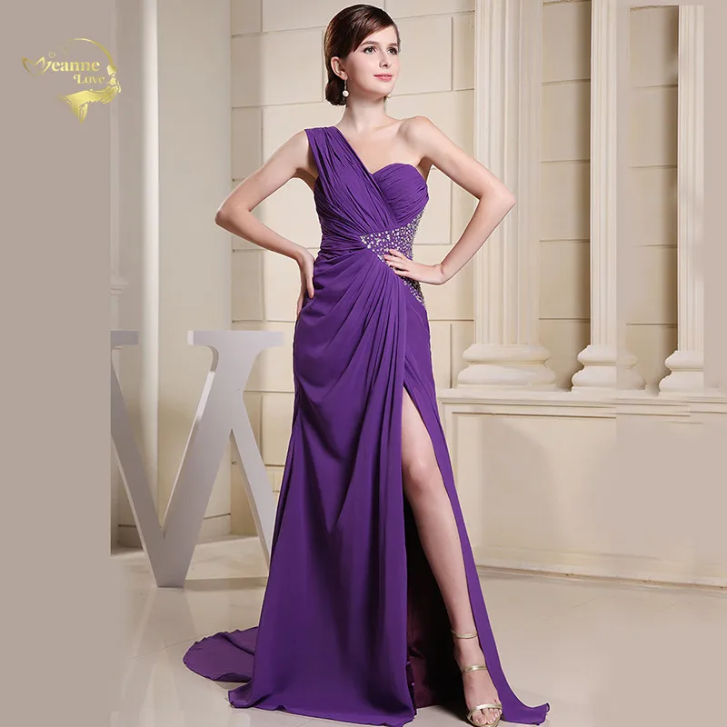 Purple One Shoulder Formal Evening Dresses 2020 New Cut Out Sexy Crystal Split Front Beach Clubbing Prom Gown for Wedding Party
Purple One Shoulder Formal Evening Dresses 2020 New Cut Out Sexy Crystal Split Front Beach Clubbing Prom Gown for Wedding Party