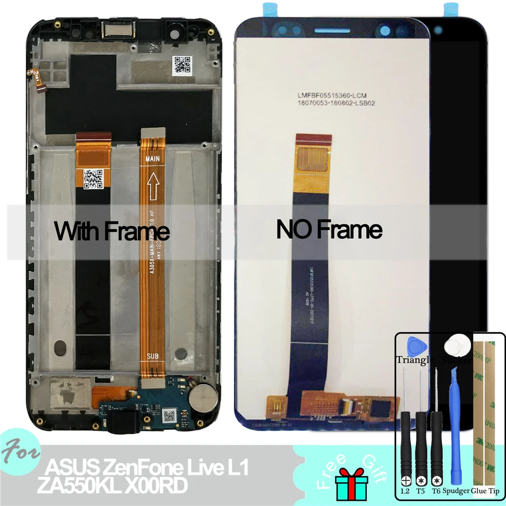 SZHAIYU LCD For ASUS ZenFone Live L1 ZA550KL X00RD Display Touch Screen Digitizer Assembly
SZHAIYU LCD For ASUS ZenFone Live L1 ZA550KL X00RD Display Touch Screen Digitizer Assembly