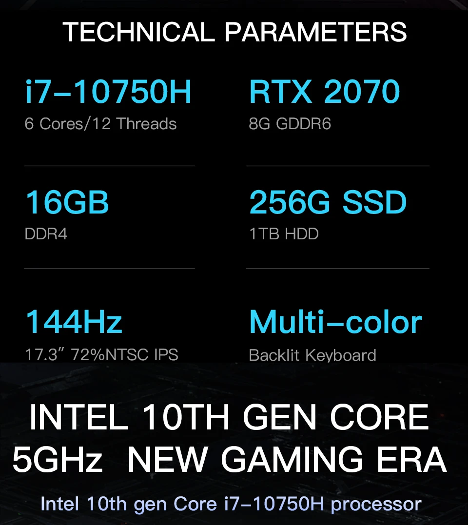Hasee G9-CU7PK Laptop for Gaming(Intel Core I7-10750H+RTX 2070 8G/16GB RAM/256 SSD+1T HDD/17.3''144hz IPS)Notebook computer Hasee G9-CU7PK Laptop for Gaming(Intel Core I7-10750H+RTX 2070 8G/16GB RAM/256 SSD+1T HDD/17.3''144hz IPS)Notebook computer