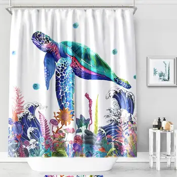Sea Turtle Fabric Shower Curtain 71x71in,Hook Included,Anti Mold,Waterproof Polyester Shower Curtain for Bathroom(White Turtle)
Sea Turtle Fabric Shower Curtain 71x71in,Hook Included,Anti Mold,Waterproof Polyester Shower Curtain for Bathroom(White Turtle)