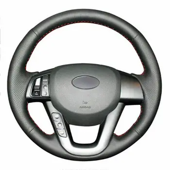 For Kia K5 2011-2013 Kia Optima Top Leather Steering Wheel Hand-stitch on Wrap Cover 
For Kia K5 2011-2013 Kia Optima Top Leather Steering Wheel Hand-stitch on Wrap Cover