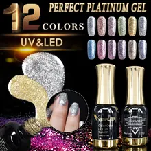 VENALISA Super Color farby żelowe lakier kryształowy CANNI Nail Art Glitter Pearl diamenty Soak off Platinum UV żelowy lakier do paznokci led(China)