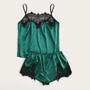 Plus Size 3-8XL Women's Pajamas Set Sexy Lingerie Nightwear Satin Lace Camisole Shorts Set Femme Sexy Pyjamas Sleepwear Homewear
Plus Size 3-8XL Women's Pajamas Set Sexy Lingerie Nightwear Satin Lace Camisole Shorts Set Femme Sexy Pyjamas Sleepwear Homewear