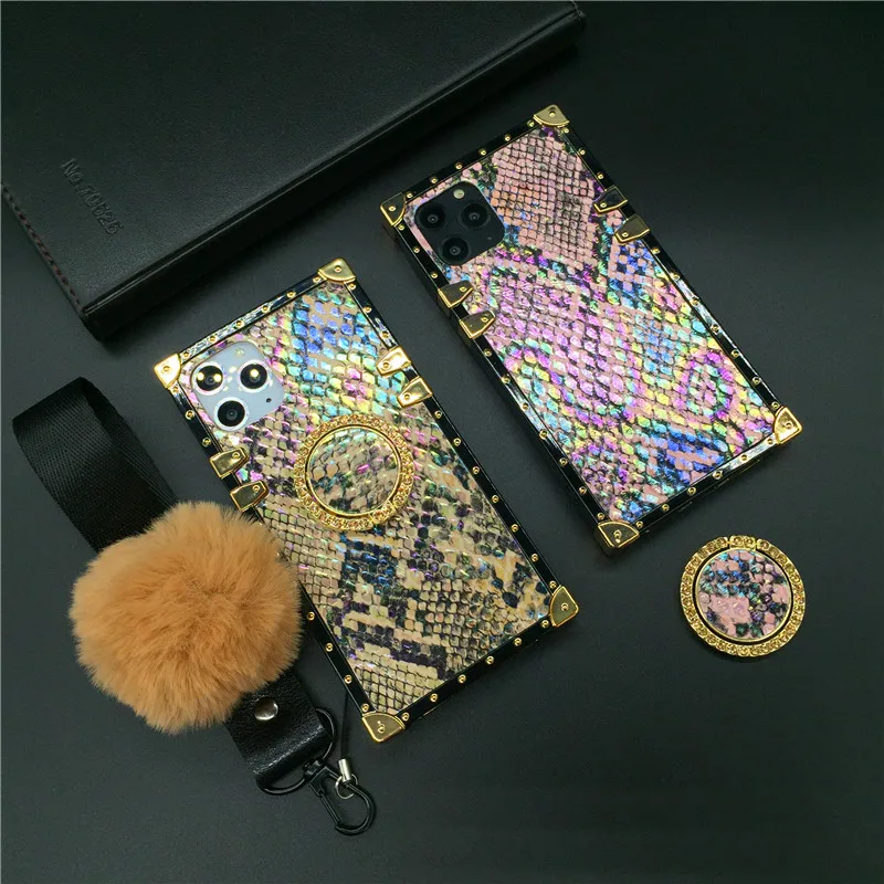 Luxury Glitter Cover Snake Skin Square Case for Samsung Galaxy A10S A20E A31 A12 A22 A32 A42 A52 A72 A50 A51 M31 M51 M30S | Мобильные