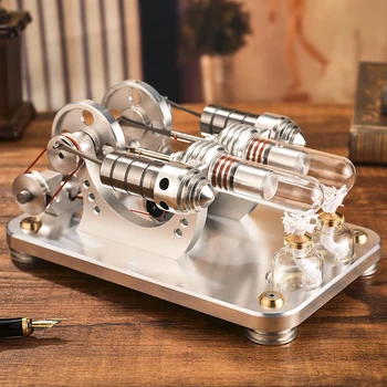 NFSTRIKE Metal Double-Cylinder Parallel Stirling Engine Model Electric Generator Micro External Combustion Engine Model - Silver
NFSTRIKE Metal Double-Cylinder Parallel Stirling Engine Model Electric Generator Micro External Combustion Engine Model - Silver