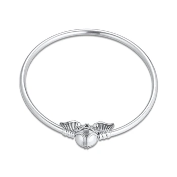 Bangles Silver 925 Jewelry Golden Snitch Clasp Bangle fit Charms Beads DIY for Women Gift free shipping B093 
Bangles Silver 925 Jewelry Golden Snitch Clasp Bangle fit Charms Beads DIY for Women Gift free shipping B093