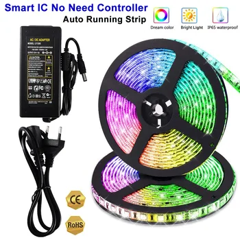 12V 5M 150LEDs WS1903 Smart IC SMD5050 Waterproof RGB Strip Auto Running Dream Color Flexible LED Strip 15 Lighting Modes D30
12V 5M 150LEDs WS1903 Smart IC SMD5050 Waterproof RGB Strip Auto Running Dream Color Flexible LED Strip 15 Lighting Modes D30