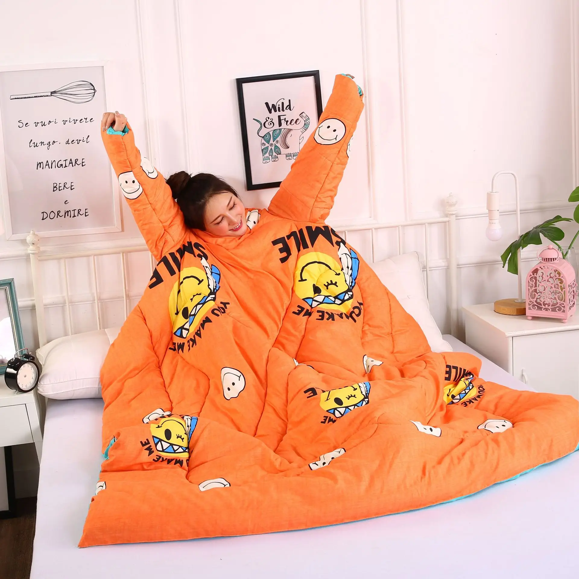 Ins Net Red Winter Warm Multi-functional Pillow with Sleeves for the Lazy Sofa,Office Quilt for Children to Wear and Sleep
Ins Net Red Winter Warm Multi-functional Pillow with Sleeves for the Lazy Sofa,Office Quilt for Children to Wear and Sleep