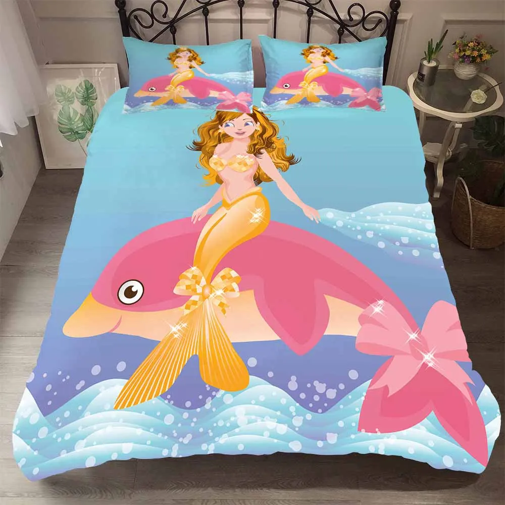 Comforter Set Bedding Cover 3D Little Pink Mermaid and Dolphin Printed Bedroom Clothes with Pillowcases King Double Size
Comforter Set Bedding Cover 3D Little Pink Mermaid and Dolphin Printed Bedroom Clothes with Pillowcases King Double Size
