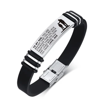 Men's Inspiration Engravable Silicone Bracelets with Stainless Steel ID Tag Rubber Wristband Bangle for Men Braslet Jewelry
Men's Inspiration Engravable Silicone Bracelets with Stainless Steel ID Tag Rubber Wristband Bangle for Men Braslet Jewelry