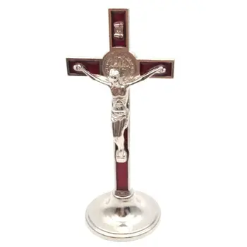 

Cross Crucifix Stand Christ Catholic Jesus Statue Figurine Religious Prayer Church Decoration Car Home Chapel Decornb 20pcs