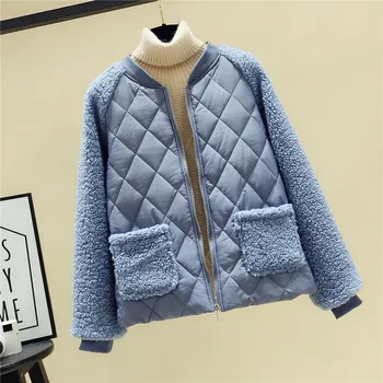 2020 New Spring Winter Thicken Warm Lambs Patchwork parkas Women fashion Cashmere Stitching Coat Female Plus Size Plush Jacket
2020 New Spring Winter Thicken Warm Lambs Patchwork parkas Women fashion Cashmere Stitching Coat Female Plus Size Plush Jacket
