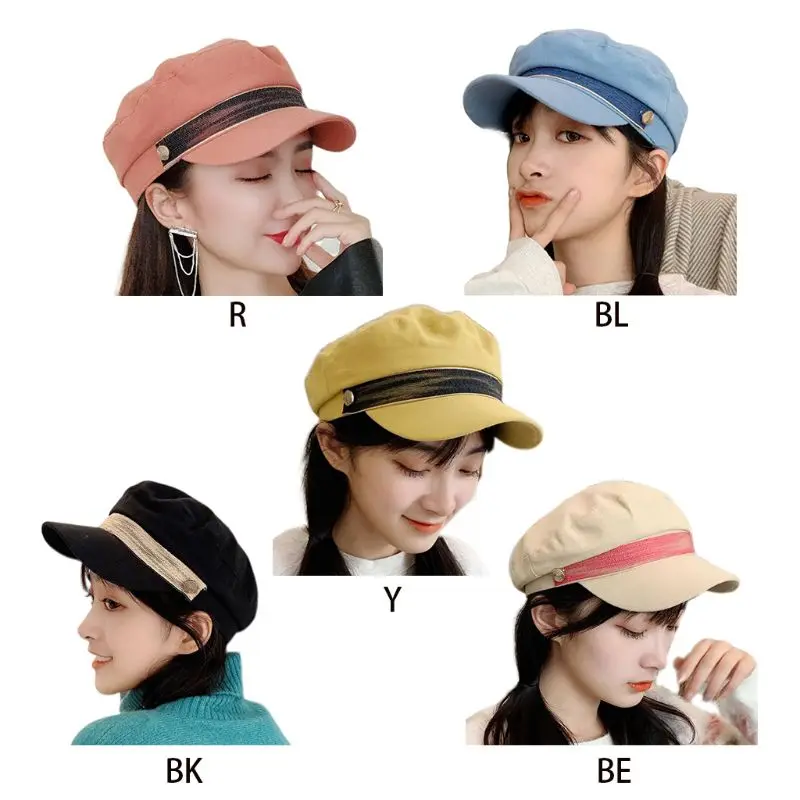 Women Girls Harajuku Vintage Octagonal Flat Cap Shimmer Lace Ribbon Metal Button Decor Solid Color Painter Military Navy Hat
Women Girls Harajuku Vintage Octagonal Flat Cap Shimmer Lace Ribbon Metal Button Decor Solid Color Painter Military Navy Hat