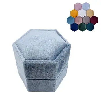 Velvet Double Ring Box Hexagon Wedding Ceremony Ring Box with Detachable Lid 634D
Velvet Double Ring Box Hexagon Wedding Ceremony Ring Box with Detachable Lid 634D