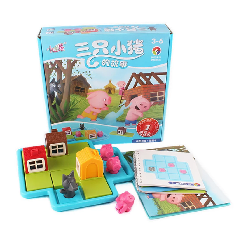 Three Little Pigs and wolf 48 Challenges Children Hide and Seek Strategy Game Toy with Exquisite picture books baby Smart Games
Three Little Pigs and wolf 48 Challenges Children Hide and Seek Strategy Game Toy with Exquisite picture books baby Smart Games