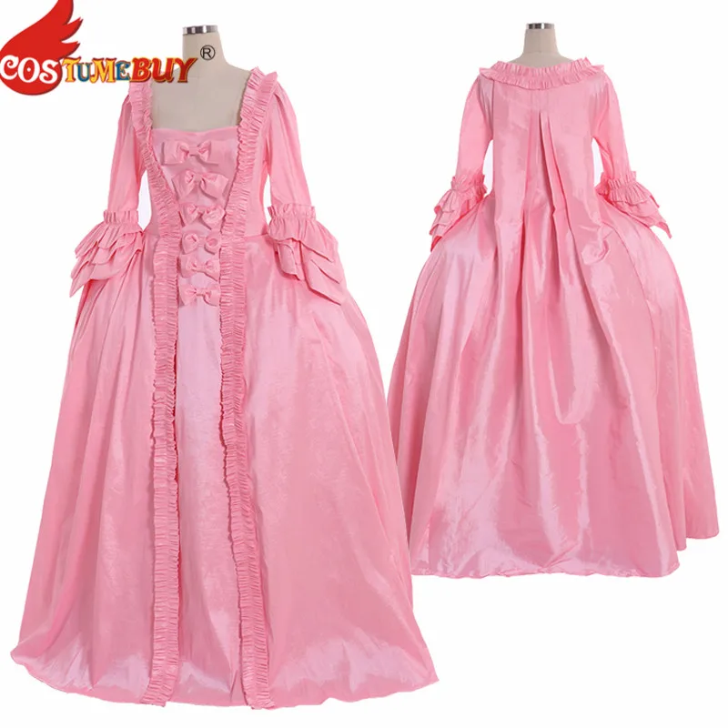 

Costumebuy Victorian Marie Antoinette Rococo Colonial Ball Gown Pink Baroque Masquerade Princess Women Wedding Dress Custom Made