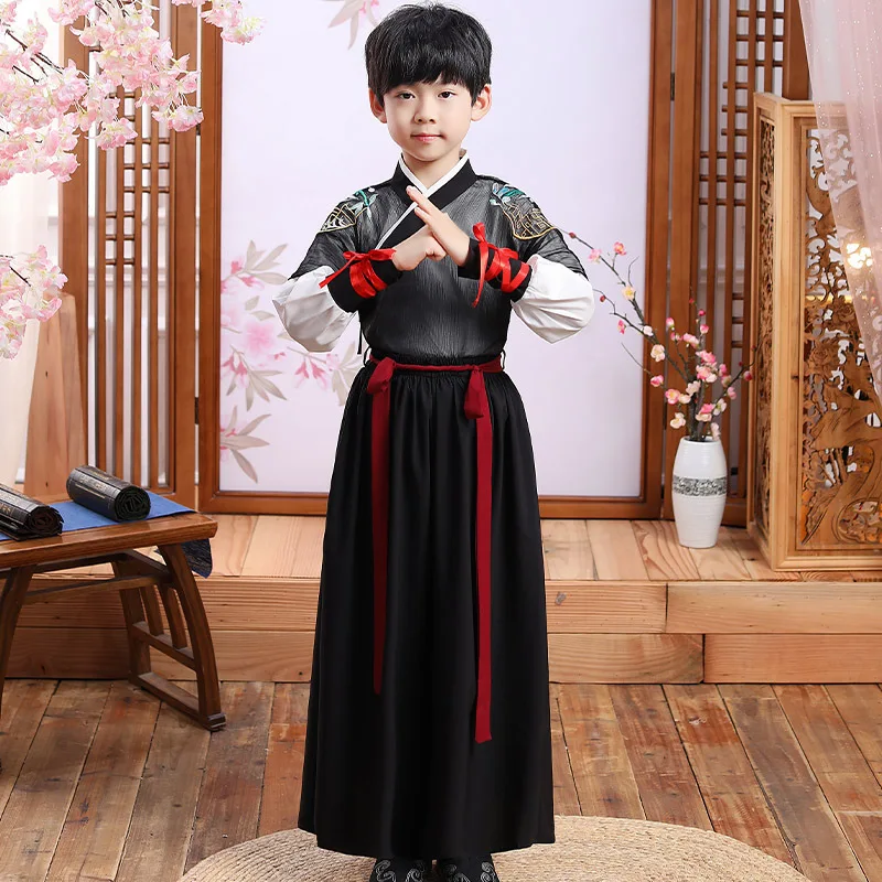 Boys Traditional Han Dynasty Stage Performance Party Clothing Kids Chinese Ancient Costume Folk Dance Boys Hanfu Costume
Boys Traditional Han Dynasty Stage Performance Party Clothing Kids Chinese Ancient Costume Folk Dance Boys Hanfu Costume