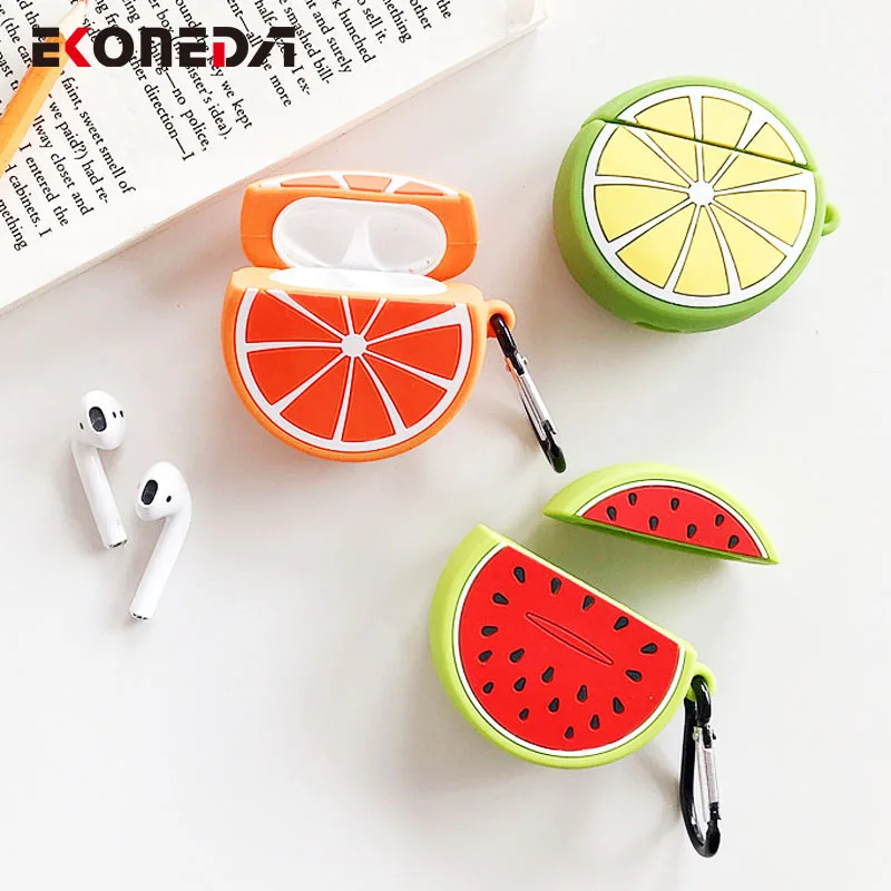 EKONEDA Fresh Fruit Silicone Earphone Case For Airpods Case Lemon Orange Watermelon Cover For Airpods 
EKONEDA Fresh Fruit Silicone Earphone Case For Airpods Case Lemon Orange Watermelon Cover For Airpods