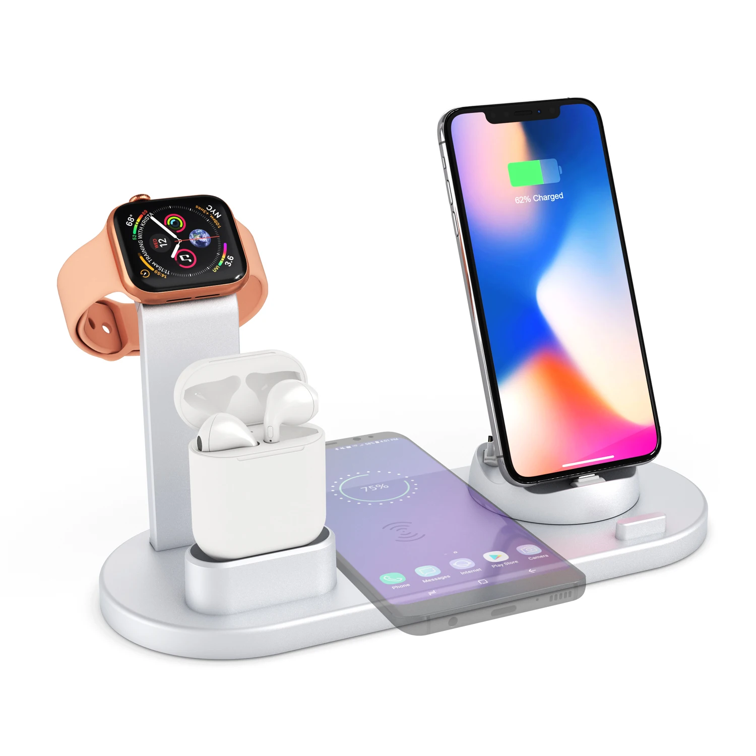 4 In 1 Upgrade Wireless Phone Charging Base Bluetooth Headset Charger Watch Charging Multi-function Wireless Charging Bracket
4 In 1 Upgrade Wireless Phone Charging Base Bluetooth Headset Charger Watch Charging Multi-function Wireless Charging Bracket