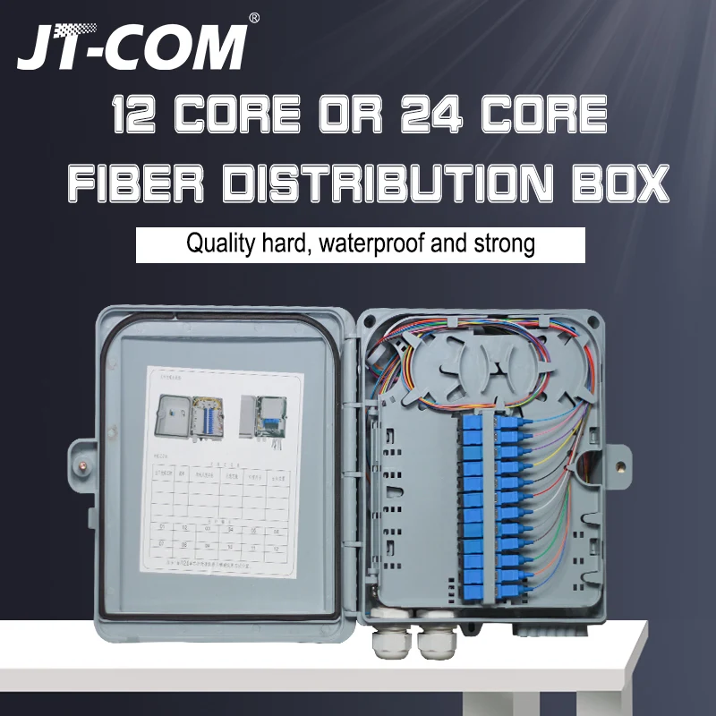 12 core or 24 core Termination FTTH fiber optic distribution box full with single mode pigtail SC adapter
12 core or 24 core Termination FTTH fiber optic distribution box full with single mode pigtail SC adapter