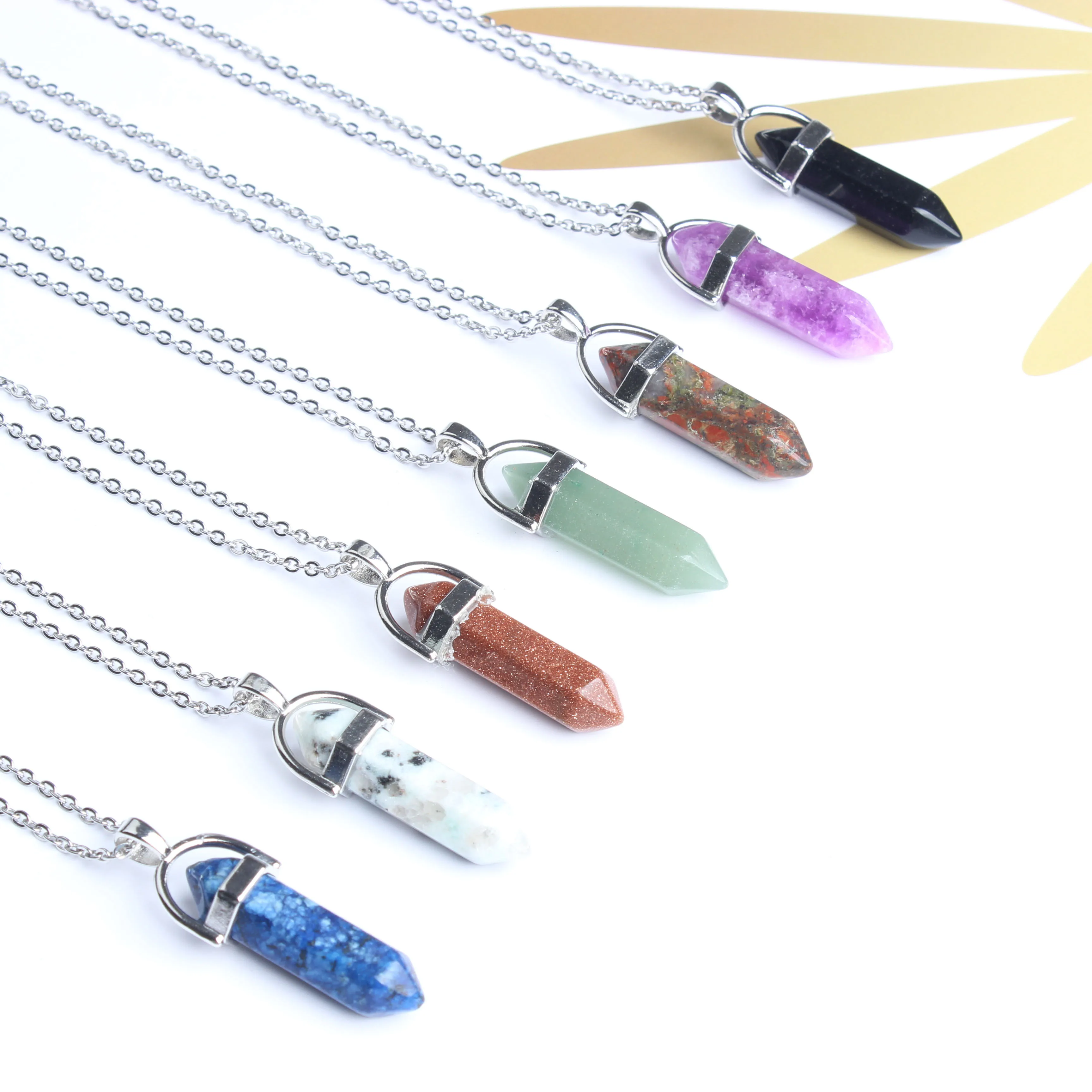 hexagonal column stainless steel necklace natural crystal pendant Stone Pendant Leather Necklace men and women fashion jewelry Amulet
hexagonal column stainless steel necklace natural crystal pendant Stone Pendant Leather Necklace men and women fashion jewelry Amulet