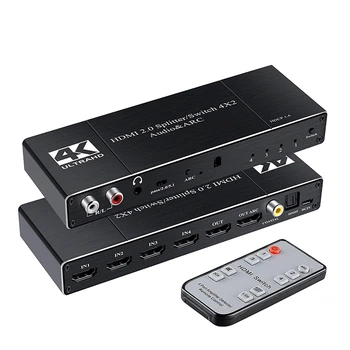 4K HDMI 2.0 Switch Remote 4X2 HDMI Switcher o Extractor with ARC & IR Switch HDMI 2.0 for PS4 TV HDTV-EU Plug
4K HDMI 2.0 Switch Remote 4X2 HDMI Switcher o Extractor with ARC & IR Switch HDMI 2.0 for PS4 TV HDTV-EU Plug