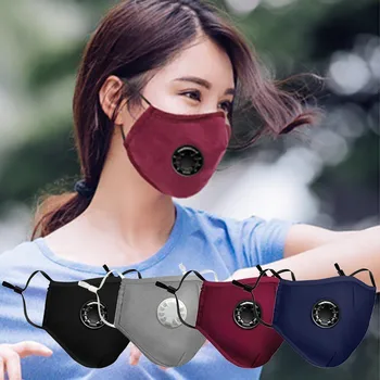 

Black Cotton Mask Reusable Outdoor Dustproof Mask Pm2.5 Windproof Foggy Haze Pollution Respirator Washable Breather Valve Mask