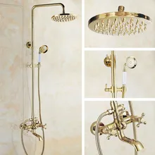 Shower Faucets Gold Brass Bathroom Shower Mixer Tap Faucet Set Rain Shower Head Round Wall Mounted Bathtub Faucet agf392
Shower Faucets Gold Brass Bathroom Shower Mixer Tap Faucet Set Rain Shower Head Round Wall Mounted Bathtub Faucet agf392