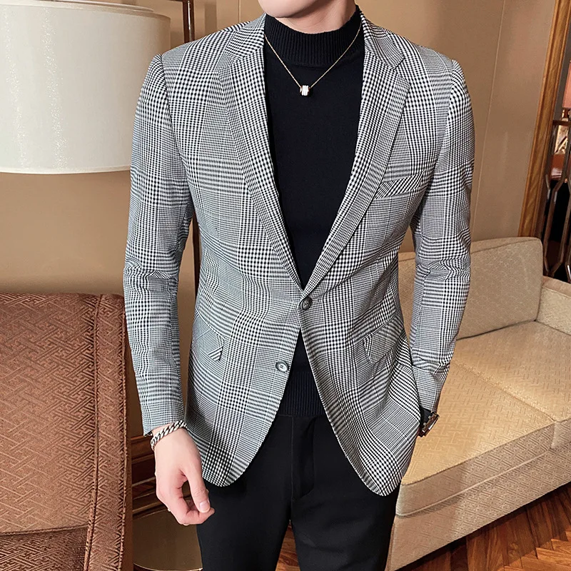 2020 Spring New Style Suit Tops Korean-style Trend Men Plaid Suit Coat Model Figure
2020 Spring New Style Suit Tops Korean-style Trend Men Plaid Suit Coat Model Figure