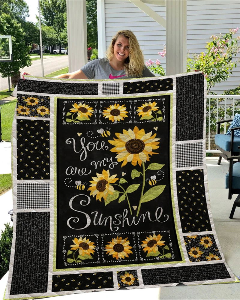 Summer-Sunflower-Print-Quilt-For-Kids-School-Adults-Bed-Soft-Warm-Thin-Blanket-Cotton-Quilt-King (4)
