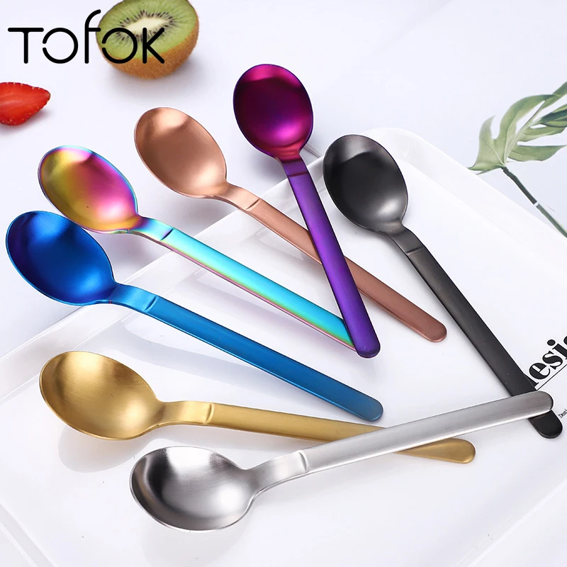 Tofok 304 Stainless Steel Long Handle Colorful Spoon Flatware Coffee Drinking Tools Cream Dessert Scoop Cocktail Stirring Ladle
Tofok 304 Stainless Steel Long Handle Colorful Spoon Flatware Coffee Drinking Tools Cream Dessert Scoop Cocktail Stirring Ladle