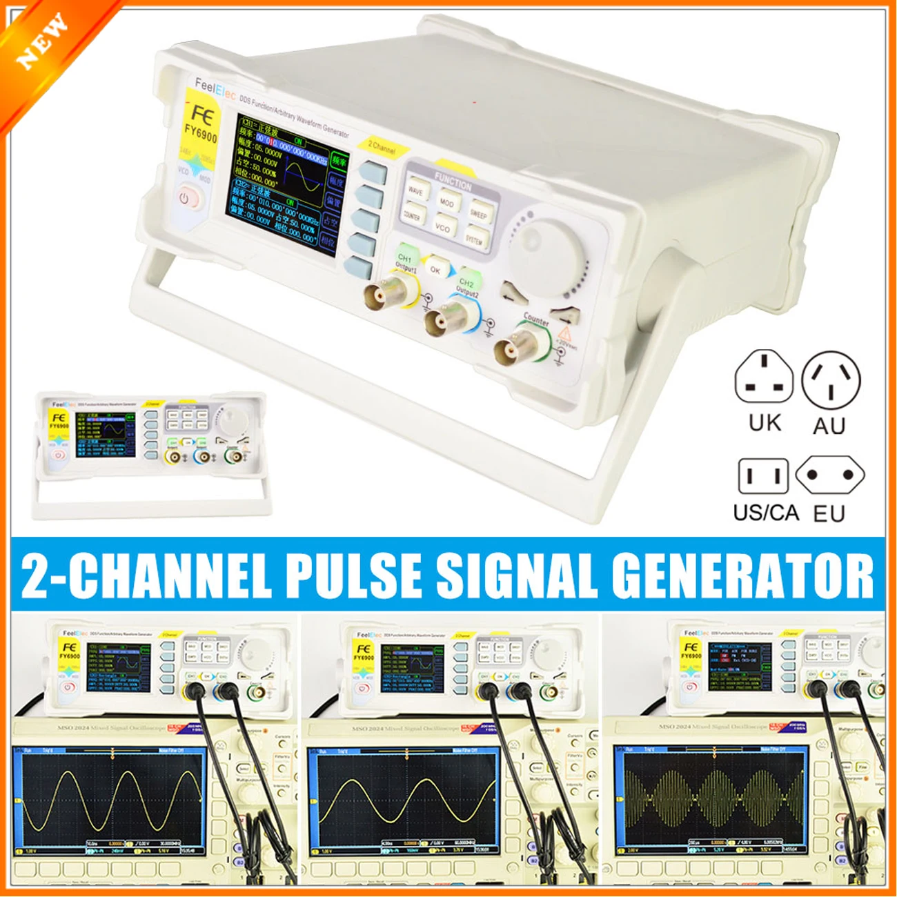 New 2 Channel DDS Arbitrary Waveform Pulse Signal Generator Frequency Counter Direct Digital Synthesizer XOA88
New 2 Channel DDS Arbitrary Waveform Pulse Signal Generator Frequency Counter Direct Digital Synthesizer XOA88