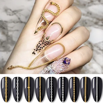 Gold Silver Metal Nail Chain 50cm Mixed Styles Striping Steel Chain Ball Beads for UV Gel Polish DIY 3D Nail Art Decorations
Gold Silver Metal Nail Chain 50cm Mixed Styles Striping Steel Chain Ball Beads for UV Gel Polish DIY 3D Nail Art Decorations