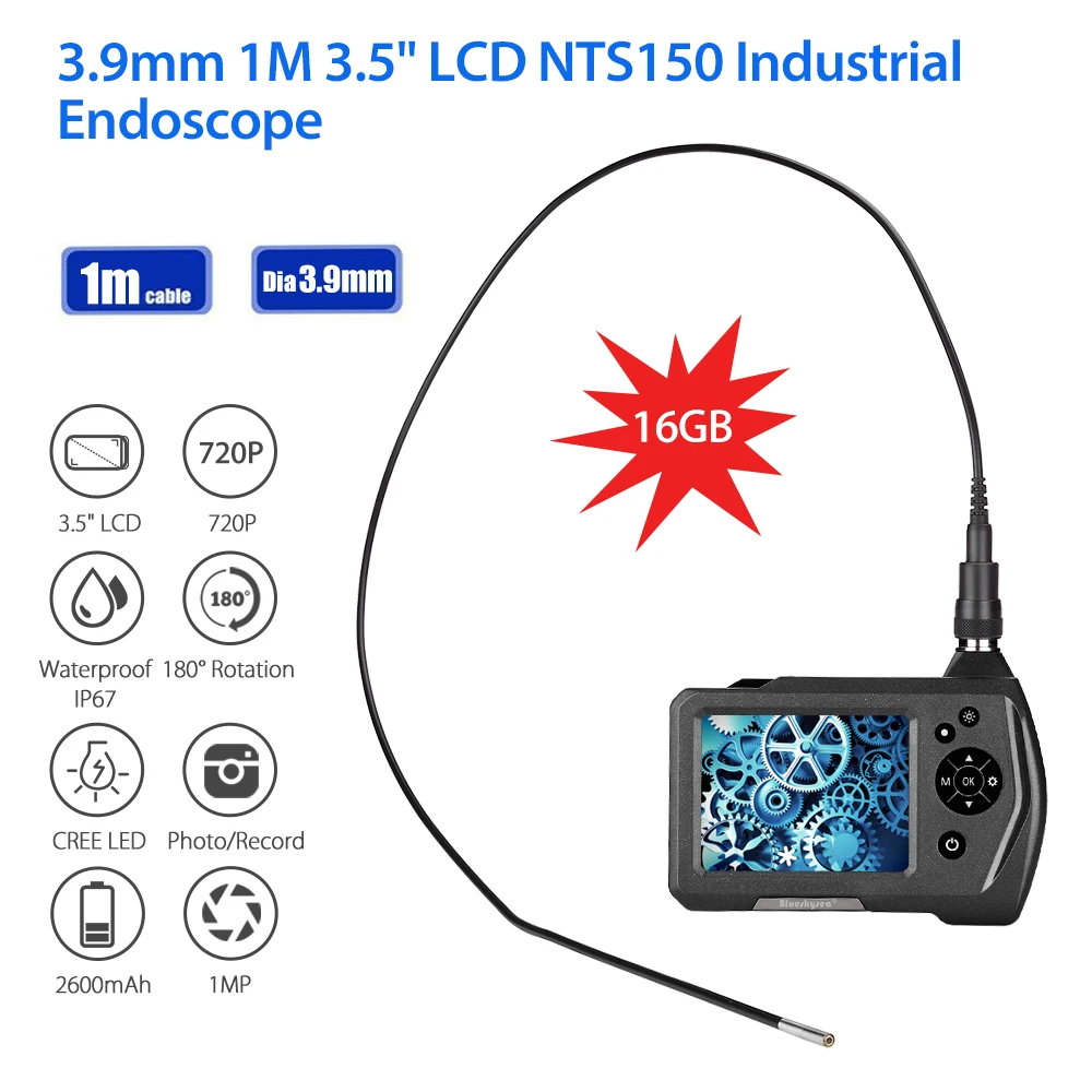 Eyoyo Industrial Endoscope 3.5" LCD 3.9mm 3m Borescope Videoscope CMOS Sensor Semi-Rigid Inspection Camera Handheld Endoscope
Eyoyo Industrial Endoscope 3.5" LCD 3.9mm 3m Borescope Videoscope CMOS Sensor Semi-Rigid Inspection Camera Handheld Endoscope