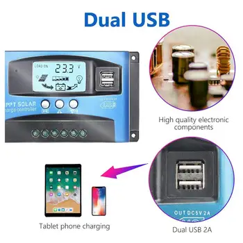 Dual Usb 5V/2A Solar Controller Mppt Controller LCD Display Reverse Connection Protection Home Boat 12/24v
Dual Usb 5V/2A Solar Controller Mppt Controller LCD Display Reverse Connection Protection Home Boat 12/24v