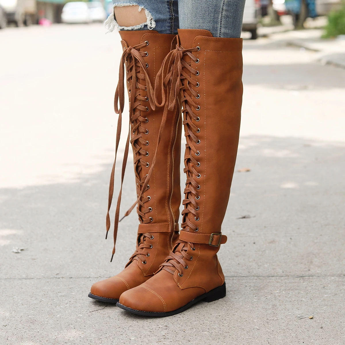 2019 New Lacing Winter Knee High Boots Women High Heels Lace Up Autumn Rubber Sole Brown Heel Long Boots Shoes New
2019 New Lacing Winter Knee High Boots Women High Heels Lace Up Autumn Rubber Sole Brown Heel Long Boots Shoes New