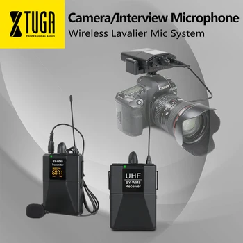 XTUGA UHF Wireless Lavalier Microphone, UHF Lapel Mic System with 16 Selectable Channels Come with Two 3.5mm Cables Up to 164ft
XTUGA UHF Wireless Lavalier Microphone, UHF Lapel Mic System with 16 Selectable Channels Come with Two 3.5mm Cables Up to 164ft