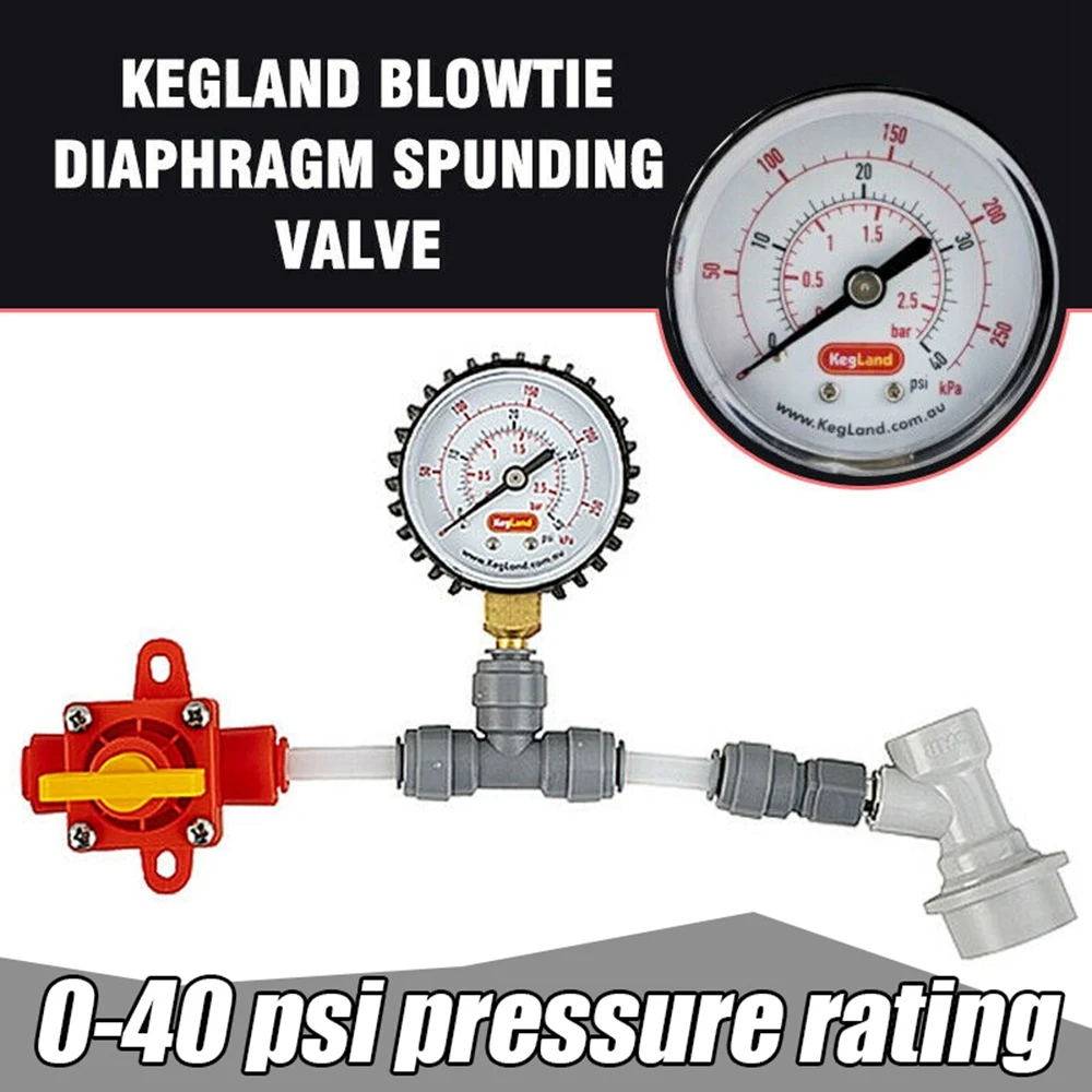 Blowtie Control Diaphragm Spunding Valve Set 0-40psi Adjustable Pressure Relief Gauge Ball Spunding Valve Beer Brewing Equipment
Blowtie Control Diaphragm Spunding Valve Set 0-40psi Adjustable Pressure Relief Gauge Ball Spunding Valve Beer Brewing Equipment