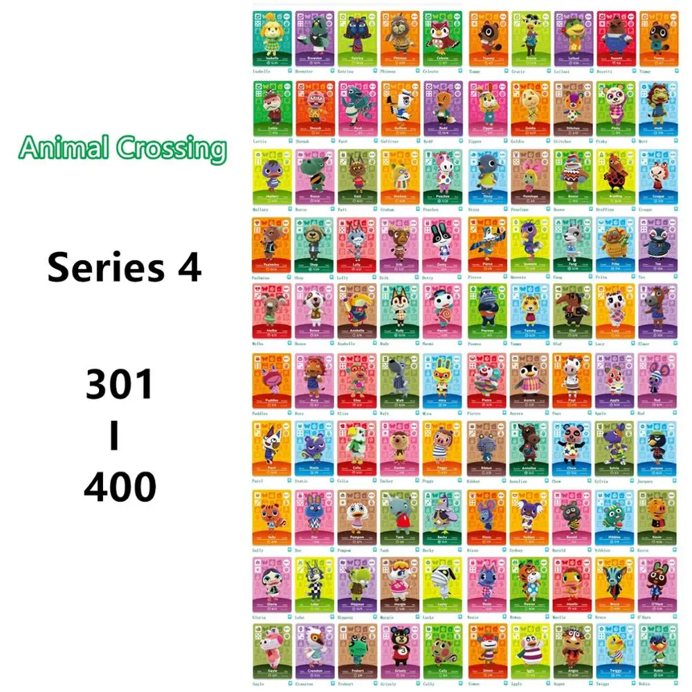 (301-400) Series 4 100PCS Animal Crossing Villagers ACNH NFC Game Cards Data Collection Ntag215 Tags Game Cards NS Switch WiiU
(301-400) Series 4 100PCS Animal Crossing Villagers ACNH NFC Game Cards Data Collection Ntag215 Tags Game Cards NS Switch WiiU