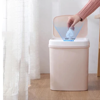 15L Touch-free Trash Cans Smart Knock Trash Cans Automatic Garbage Can Infrared Motion Sensor with Lid for Kitchen Bathroom Home
15L Touch-free Trash Cans Smart Knock Trash Cans Automatic Garbage Can Infrared Motion Sensor with Lid for Kitchen Bathroom Home