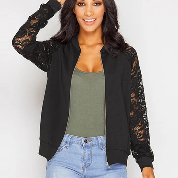 Autumn Zipper Slim Fit Coats Womens Fashion Solid Color Hollow Lace Long Sleeve Female Zipper Jacket Women Lace Stitching Jacket
Autumn Zipper Slim Fit Coats Womens Fashion Solid Color Hollow Lace Long Sleeve Female Zipper Jacket Women Lace Stitching Jacket
