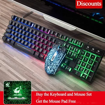 Wired Gaming Keyboard And Mouse Combos with Colorful LED Backlit Rainbow Computer Keyboard and USB Mouse Set for PC Laptop Gift
Wired Gaming Keyboard And Mouse Combos with Colorful LED Backlit Rainbow Computer Keyboard and USB Mouse Set for PC Laptop Gift