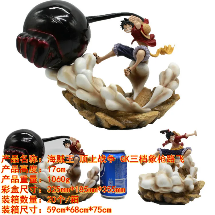 Anime One Piece Top War GK Third Gear Elephant Gun Luffy Boxed Garage Kit Model