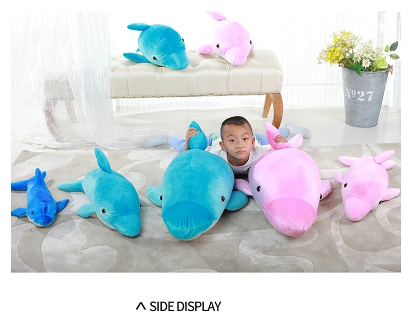 Dorimytrader Giant 115cm Animal Dolphin Plush Pillow Soft Stuffed Simulaion Dolphins Doll Cartoon Toy Kids Christmas Gift 41inch (15)
