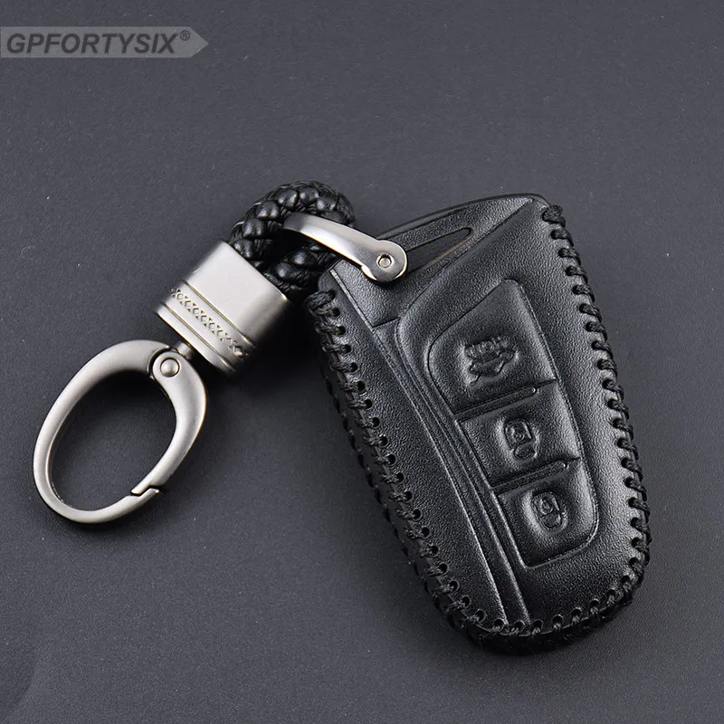 For Hyundai Santa Fe 2013 Car Styling Auto Key Cover Genuine Leather Remote Case Grand 2015 Accessories | Автомобили и мотоциклы